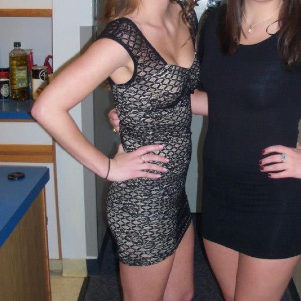 Alt. B Black Lace Body Con Dress